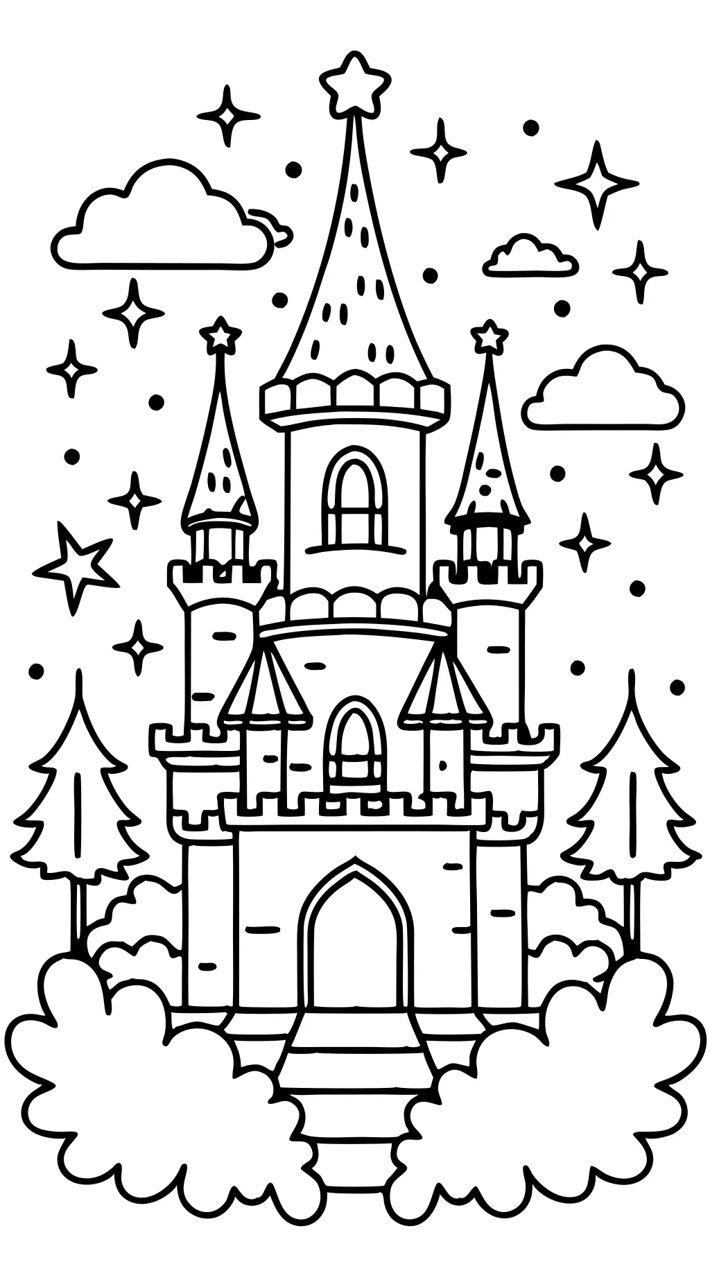 Página para colorear del castillo de Disney